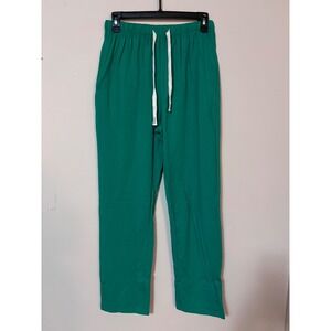 Women Green Lightweight Lounge Pants Drawstring Waist Casual Comfort Size Small
